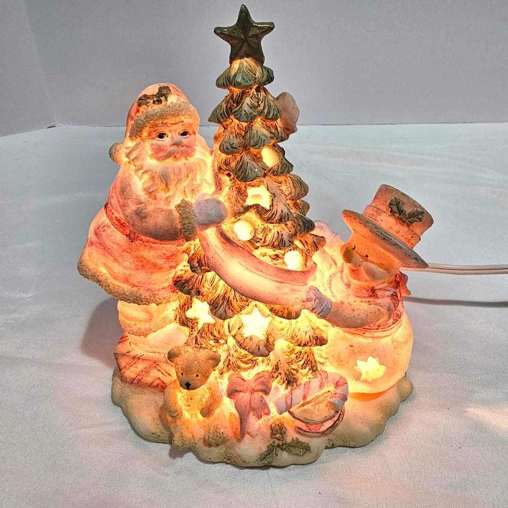 Homemaker's Idea Co Lighted Santa and Snowman Christmas Tree Figurine Decor - Picture 2 of 8